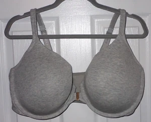 New Lane Bryant Cacique Bra 44DDD Gray Front Close Lightly Lined Cotton T-Shirt - Picture 1 of 6