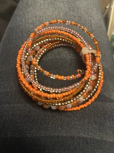 Vintage Wickelarmband orange Perlen - Bild 1 von 1