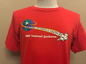 T-shirt navetta spaziale vintage anni 80 National Jamboree 1989 L - Foto 1 di 4