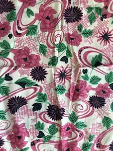Remnant Fabric - 38" x 24" - Pink floral Print #F - Picture 1 of 7