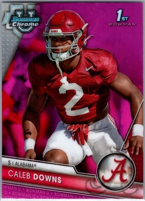 2023 Bowman University Chrome #49 Caleb Downs Pink Refractor - Image 1 of 2