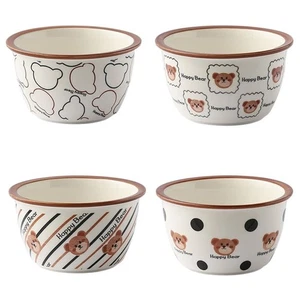 1/4PCS 4.5 Inches Ceramic Bowl Microwave Safe Noodle Bowl Kitchen - Picture 1 of 16