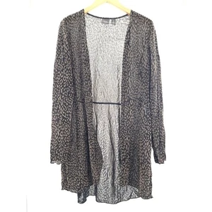 CHICO’S TRAVELERS XL Animal Print Cardigan Evening Wear Gold & Black Sparkle - Picture 1 of 10