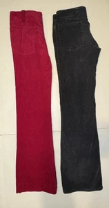 Paket 2 Vintage Braten Apparel NY gerippte Cordhose schwarz rot 34/30 Schlag Glocke 70er - Bild 1 von 12