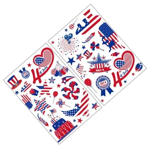 4 Sheets Independence Day Stickers Electrostatic Clings for Home Decals - Afbeelding 1 van 12
