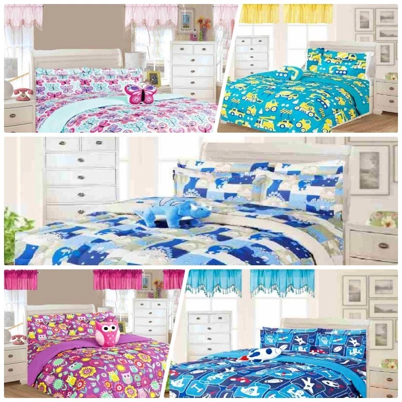 NEW BEDROOM KID BED IN A BAG COMFORTER SHEET COMPLETE BEDDING SET TWIN FULL SIZE - Image 1 of 2