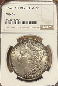 1878 7TF Rev.79 NGC MS62 Morgan Silver Dollar - Picture 1 of 4