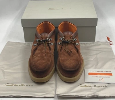 BOTAS DE GAMUZA MARRÓN CHUKKA SANTONI GREGORY-QUSM73 PARA HOMBRE EE. UU. 10 1/2 REINO UNIDO 9 1/2 Foto 1 de 4