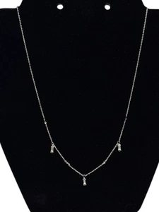 Kendra Scott Blythe Necklace Sterling Silver White Topaz Charms NWT - Picture 1 of 4
