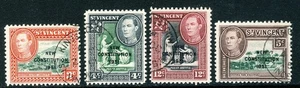 ST. VINCENT King George VI 1951 New Constitution Overpt Set SG 184 to SG 187 VFU - Picture 1 of 2