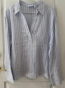 Pullover Martha Stewart Collection Damas L 100% Lino Playa Costero Nuevo con Etiquetas - Imagen 1 de 10