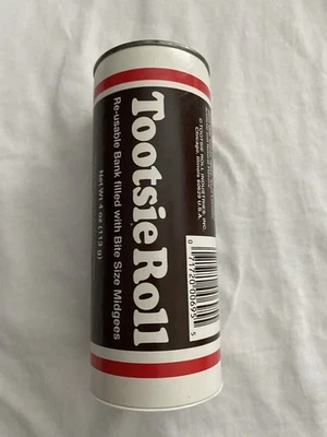 Banco de moedas Tootsie Roll novo. Moeda de 6 pol. de altura fenda ainda lacrada - Imagem 1 de 4