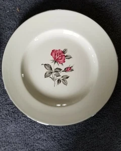 VINTAGE Homer Laughlin Tiffany Rose Floral Dinner Plates set of 8 - Picture 1 of 2