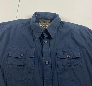 Pelle Pelle Y2K Shirt Men Size 2XL Y2K Blue Long Sleeve Button Up - Picture 1 of 14