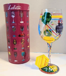 LOLITA Birthday Wine Glass Hand Painted "Aged To Perfection" Gift Box Recipe Fun - Picture 1 of 12