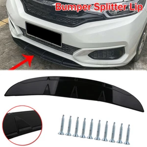 Front Bumper Diffuser Body Kit Spoiler Lip Splitter Black Universal For Car - Picture 1 of 9