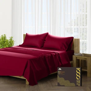 100% Egyptian Cotton Sheets Queen Size - 1000 High Thread Count Sheets Queen, 6 - Picture 1 of 1