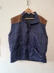 Vintage Diesel puffer Vest Mens Size XL Extra Large Blue Quilted - Picture 1 of 9