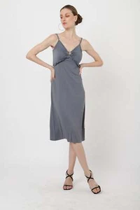 Casual Midi Cami Dress, Slate Grey XS to XL - Picture 1 of 8