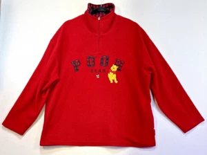 Pooh Disney Womens Winnie The Pooh Sweatshirt Size Large Red Fleece Graphic - Picture 1 of 15