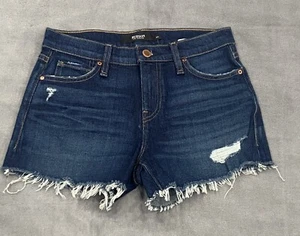 Hudson Jean Shorts Gemma Mid Rise Cut Off Womens Size 23 Dark Wash New With Tag - Picture 1 of 9
