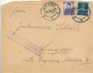 Romania 1943 SIGHISOARA Censor WW2 Cenzurat cvr to LUGOJ - Picture 1 of 1