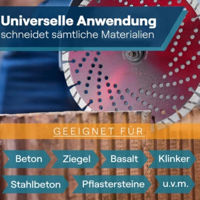 Diamanttrennscheibe Turbo Power Ø115 125 150 180 230 300 350 400 Beton Granit - Bild 1 von 4