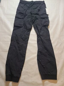 Men's Canvas Cargo Jogger Pants-Goodfellow & Co Charcoal Gray Size XS - Picture 1 of 6