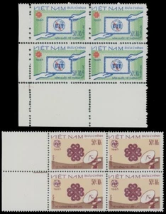 1986, VIETNAM, WORLD COMMUNICATIONS YEAR, SEMI-POSTAL BLOCKS OF 4, NH, SC. #B1-2 - Picture 1 of 1