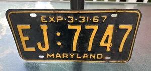 1967 Maryland Vehicle License Plate - EJ:7747 - Bild 1 von 5