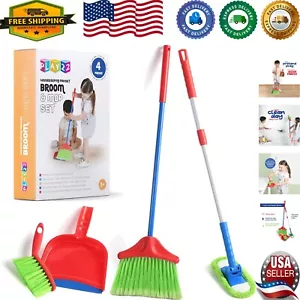 Children's Cleaning Set - 4-Piece Broom, Mop & Brush for Imaginative Playtime - Picture 1 of 9