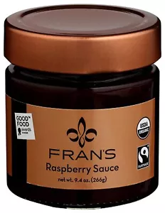 FRANS CHOCOLATES Organic Raspberry Sauce 9.4 Ounce Gluten Free and USDA Organic - Picture 1 of 7