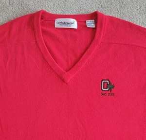 Men's Ohio State University Buckeyes Red Acrylic Cashmerlon  V-Neck Sweater XXL - Picture 1 of 4