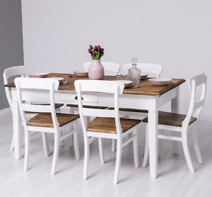 Tisch Esstisch Landhaustisch + 6 Stühle Massivholz Schreinerarbeit 160cm
