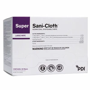 PDI Super Sani-Cloth Surface Disinfectant 50 Count Alcohol Scent 50 Ct - Picture 1 of 3
