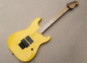 New Yellow Electric Guitar with Floyd Rose,Maple Fretboard,Black Hardware - Picture 1 of 5