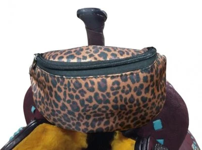 SHOWMAN PRODUCTS Showman Cheetah Print Insulated Nylon Saddle Pouch