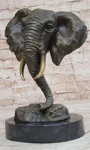 Original Milo Grande Elefante Busto Bronce Escultura Estatua Estatuilla Figura Deco - Imagen 1 de 10