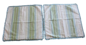 Vintage Noble Excellence Stripe Box Pleats Trim EURO Sham Pillowcase Grandmillen - Picture 1 of 7