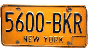 1970's New York License Plates Blue on Yellow 5600-BKR (G31) - Picture 1 of 2