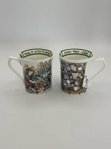 Vintage QUEEN'S BIRTHDAY WEEK Wednesday's Child & Saturday 3.5" MUG England - Picture 1 of 4