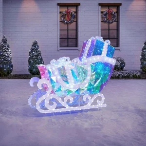 Pre-Lit Prismatic Sleigh Christmas Cool White LED Twinkle Lights Indoor Outdoor - Picture 1 of 4