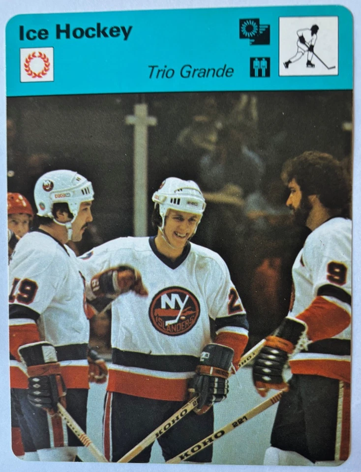 Tarjeta Sportscaster Bryan Trottier Mike Bossy 1979 #47-16 New York Islanders Foto 1 de 1