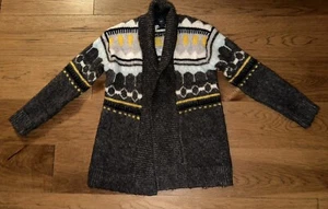 GAP Maternity Gray Mohair Wool Blend Long Sleeve Open-Front Cardigan Sweater M - Picture 1 of 8