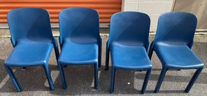 Set Of 4 Vintage Artemide Selene Chairs Vico Magistretti MCM Made In Italy - Picture 1 of 6