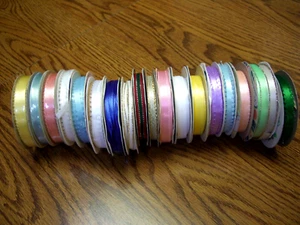 18 Spools of Ribbon - Various Brands, Colors, Lengths & Widths - Picture 1 of 12