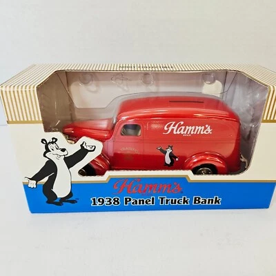 Hamm's Beer 1938 Chevy Panel Truck Coin Bank Die Cast Metal Ertl B985 1994 USA - Image 1 of 4