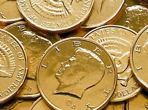 50 Pieces Gold Foil Wrapped Chocolate Kennedy Half Dollar Coins Easter Candy !