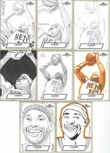 2008-09 Vince Carter Topps Hardwood HAND DRAW SKETCH MASTERPIECE #1/1 NJ Nets - Bild 1 von 2