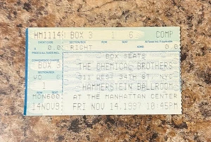 THE CHEMICAL BROTHERS 14/11/1997 Biglietto Stub Hammerstein Ballroom New York City - Foto 1 di 2